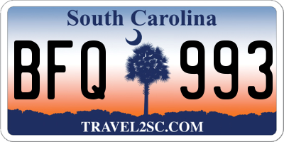 SC license plate BFQ993