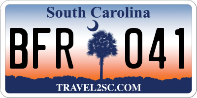 SC license plate BFR041