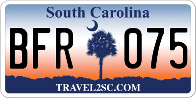 SC license plate BFR075