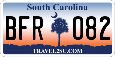 SC license plate BFR082
