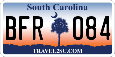 SC license plate BFR084