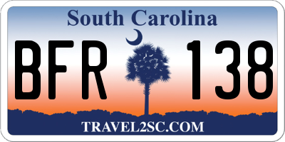 SC license plate BFR138