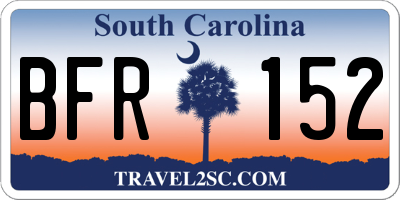 SC license plate BFR152