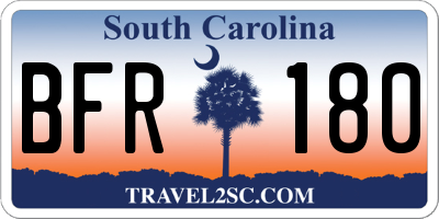 SC license plate BFR180