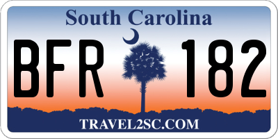 SC license plate BFR182