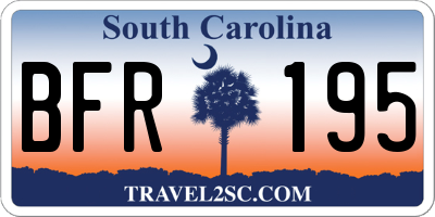SC license plate BFR195