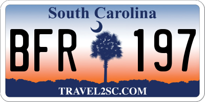 SC license plate BFR197