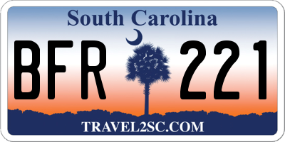 SC license plate BFR221