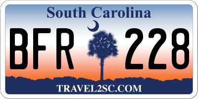 SC license plate BFR228