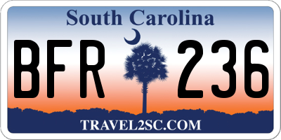 SC license plate BFR236