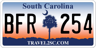 SC license plate BFR254