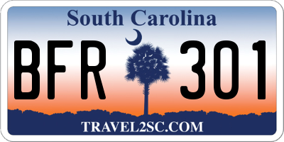 SC license plate BFR301
