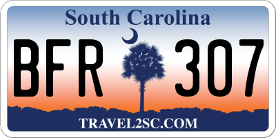 SC license plate BFR307