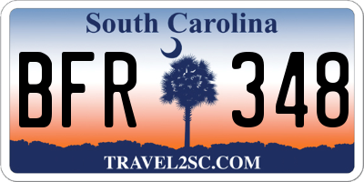 SC license plate BFR348