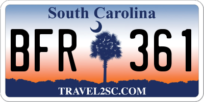 SC license plate BFR361