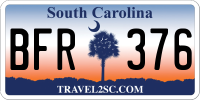 SC license plate BFR376