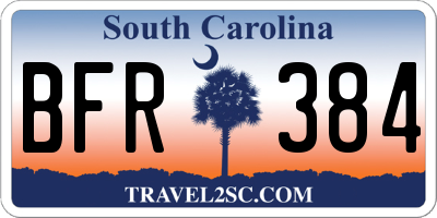 SC license plate BFR384