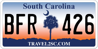 SC license plate BFR426