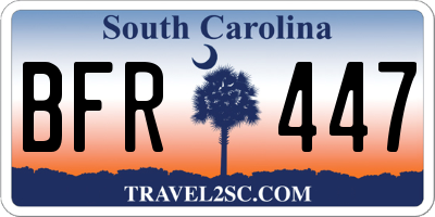SC license plate BFR447