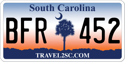 SC license plate BFR452