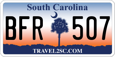 SC license plate BFR507