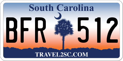 SC license plate BFR512