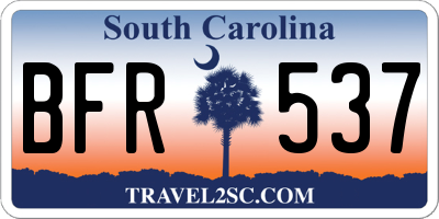 SC license plate BFR537