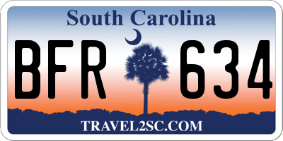 SC license plate BFR634