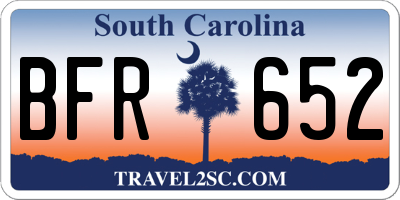 SC license plate BFR652