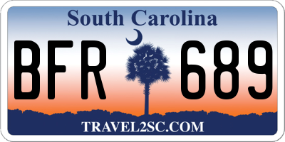 SC license plate BFR689