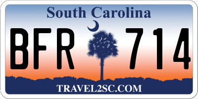 SC license plate BFR714