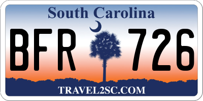 SC license plate BFR726