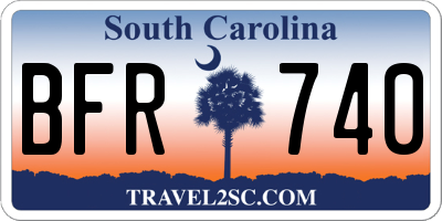 SC license plate BFR740