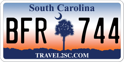 SC license plate BFR744