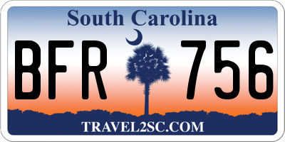 SC license plate BFR756