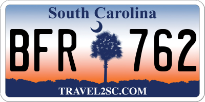 SC license plate BFR762