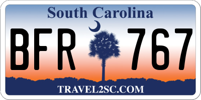 SC license plate BFR767
