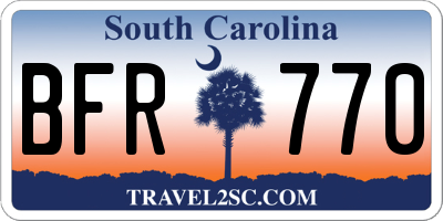 SC license plate BFR770