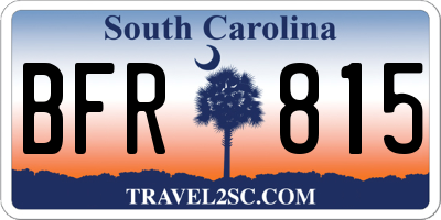 SC license plate BFR815