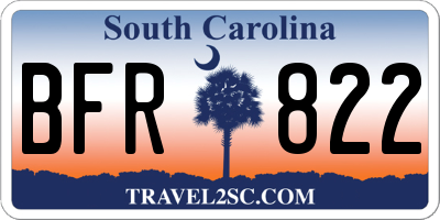 SC license plate BFR822