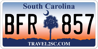 SC license plate BFR857