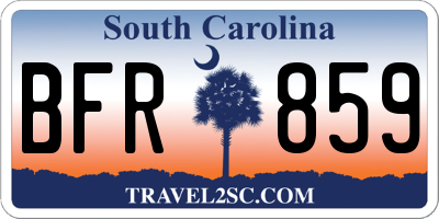 SC license plate BFR859