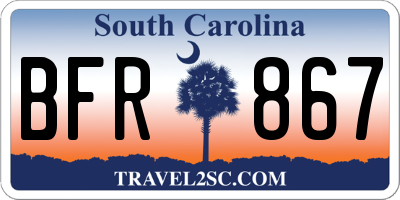 SC license plate BFR867