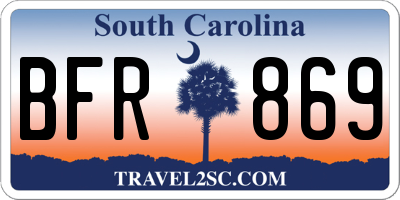 SC license plate BFR869
