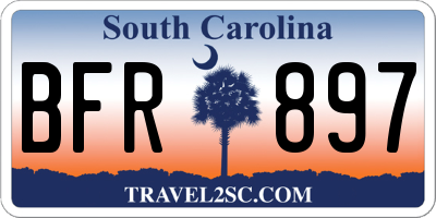 SC license plate BFR897