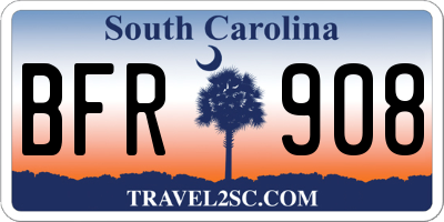 SC license plate BFR908