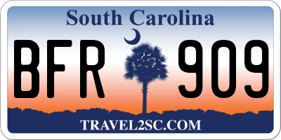 SC license plate BFR909