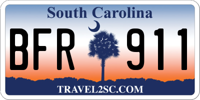 SC license plate BFR911