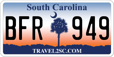 SC license plate BFR949