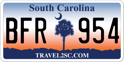 SC license plate BFR954